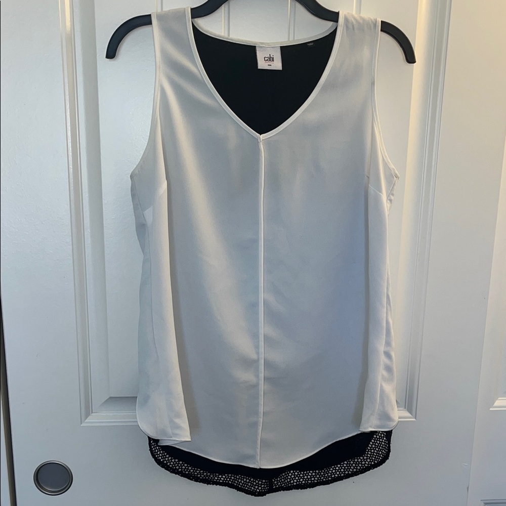 CAbi Chic Cream V-Neck Tank Top